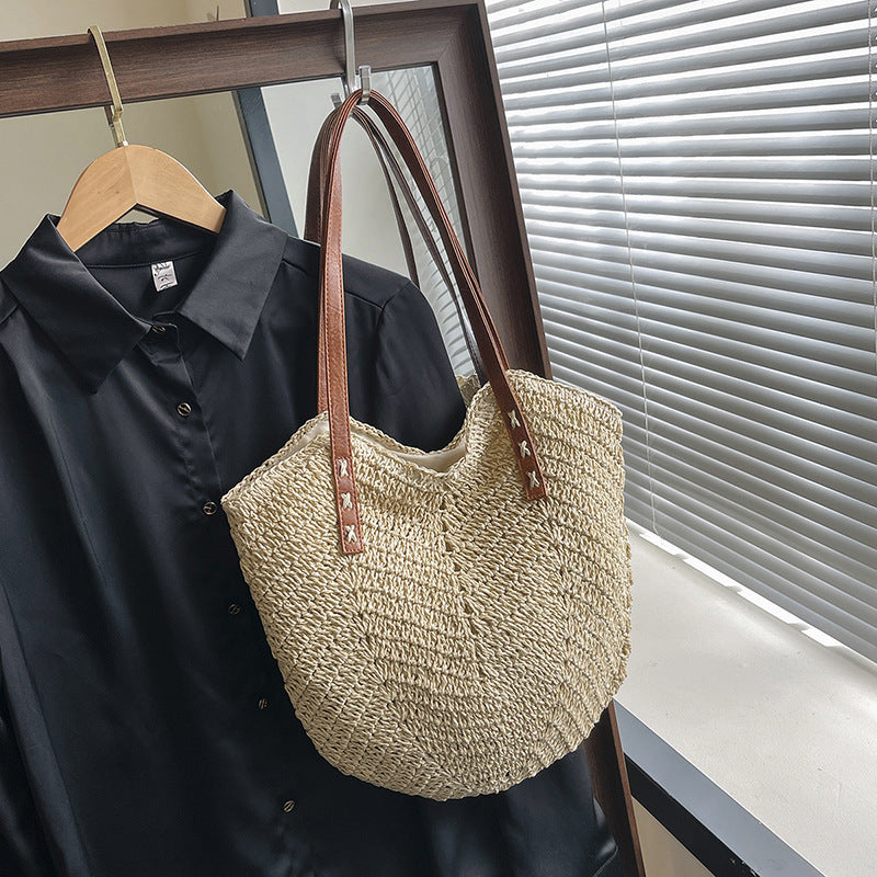 Straw Bag Holiday Shoulder Bag Fashion Woven Tote Bag