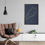 Hiking Route Map Poster Canvas Painting