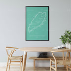 Hiking Route Map Poster Canvas Painting