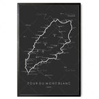 Hiking Route Map Poster Canvas Painting